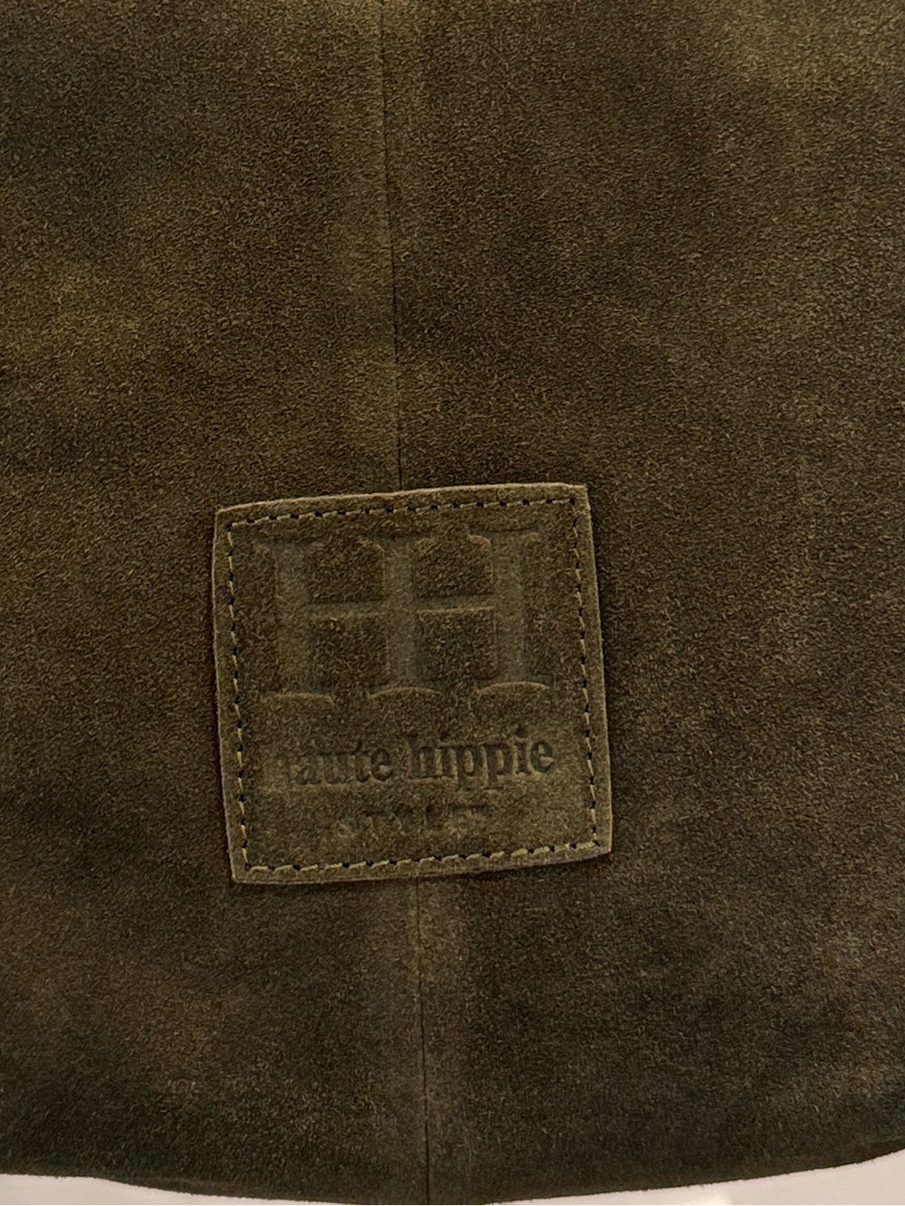 Haute Hippie Suede Fringe Olive Green Bucket Shoulder Bag Purse NWT - Picture 3 of 16